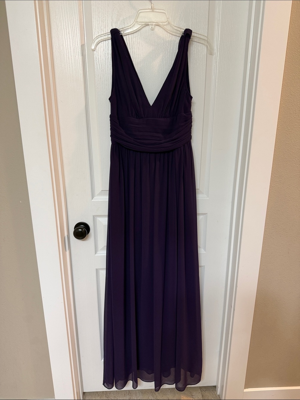 Ever Pretty Deep Purple V-Neck Sleeveless Maxi Dress